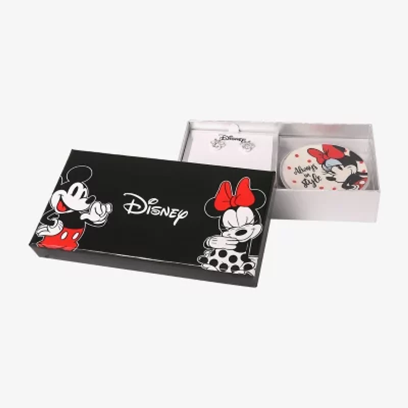 Disney Classics Womens Crystal Pure Silver Over Brass Minnie Mouse 2-pc. Jewelry Set
