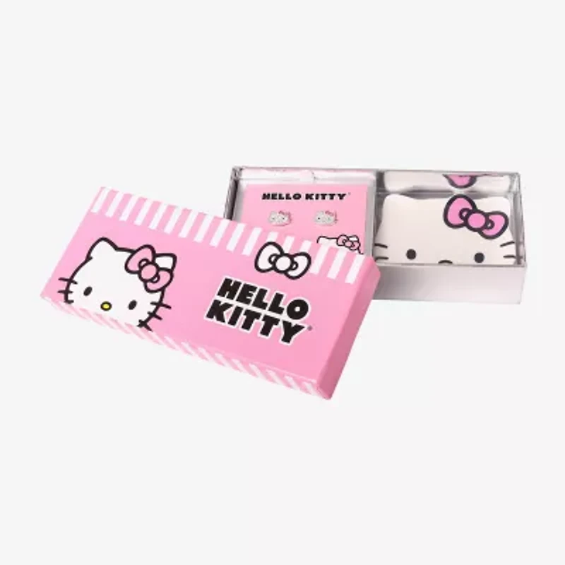 Womens Crystal Pure Silver Over Brass Hello Kitty 2-pc. Jewelry Set