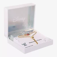Disney Classics Womens Pink Crystal 18K Gold Over Brass Heart Lilo & Stitch Bolo Bracelet