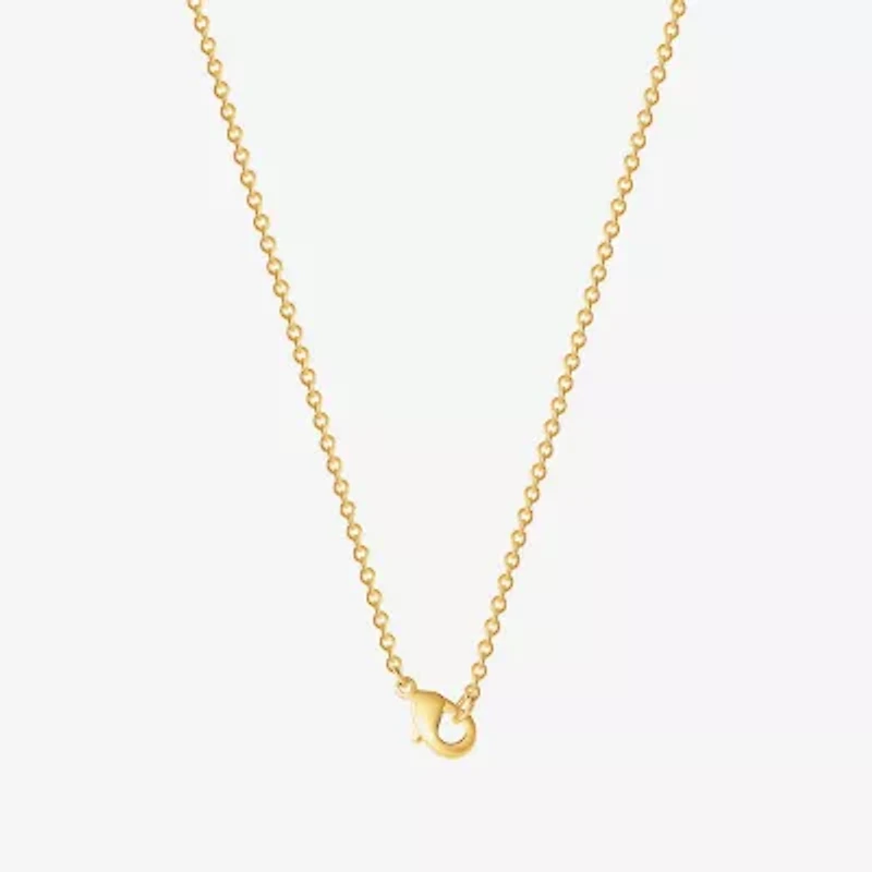 Rainbow Womens Pink Crystal 18K Gold Over Brass 18 Inch Pendant Necklace