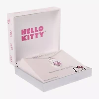 Hello Kitty Womens Pink Glass Pure Silver Over Brass Heart 16 Inch Pendant Necklace