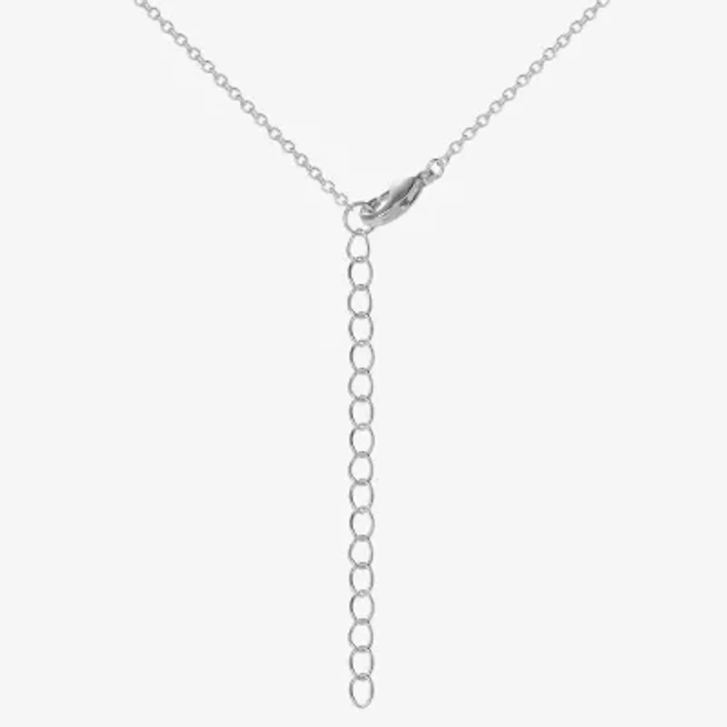 Hello Kitty Womens Pink Glass Pure Silver Over Brass Heart 16 Inch Pendant Necklace
