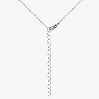 Hello Kitty Womens Pink Glass Pure Silver Over Brass Heart 16 Inch Pendant Necklace