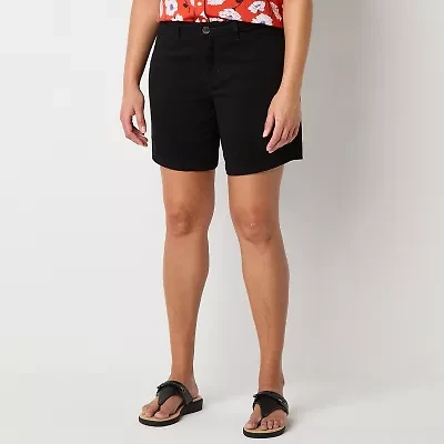 St. John's Bay Womens 7 3/4" Mid Rise Tall Chino Short