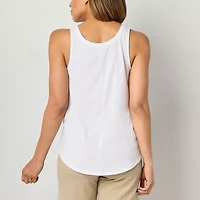 St. John's Bay Womens Scoop Neck Sleeveless Tall Tank Top
