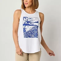St. John's Bay Womens Scoop Neck Sleeveless Tall Tank Top