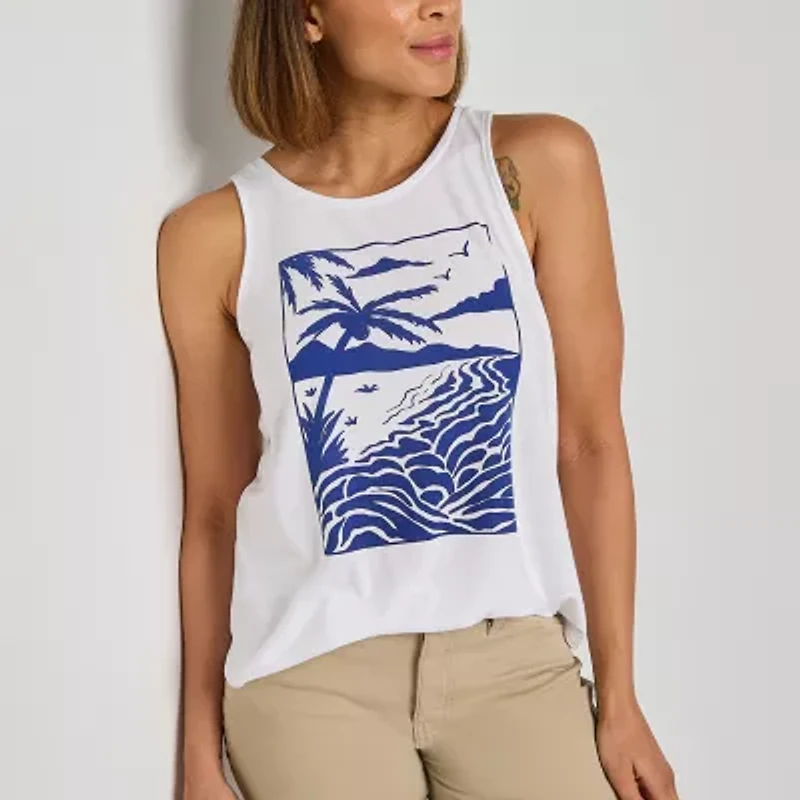 St. John's Bay Womens Scoop Neck Sleeveless Tall Tank Top