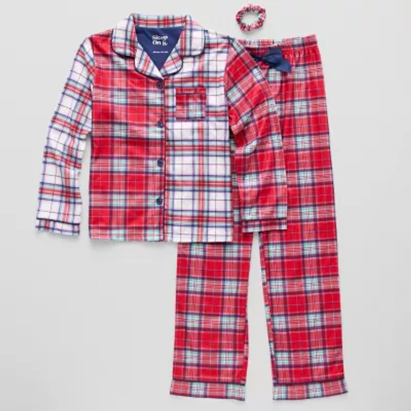 Sleep On It Little & Big Kid Girls Long Sleeve 2-pc. Plus Pajama Sets