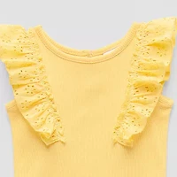 Okie Dokie Baby Girls Round Neck Sleeveless Rib Bodysuit
