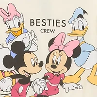 Little & Big Kid Girls Crew Neck Short Sleeve Regular Fit Mickey and Friends Graphic T-Shirt