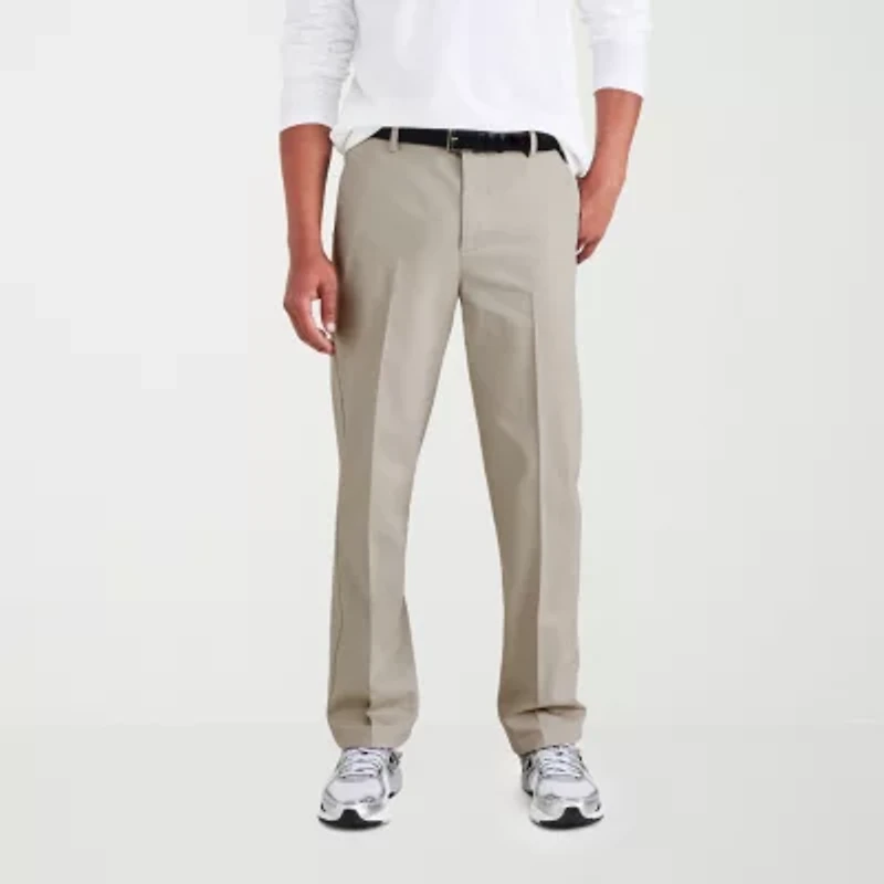Dockers Signature Iron Free Khaki With Stain Defender Mens Comfort Waistband Straight Fit Flat Front Pant
