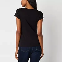 Liz Claiborne Womens Crew Neck Short Sleeve T-Shirt