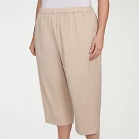 Alfred Dunner Catalina Island Womens Stretch Fabric Straight Plus Capri Pant