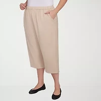 Alfred Dunner Catalina Island Womens Stretch Fabric Straight Plus Capri Pant