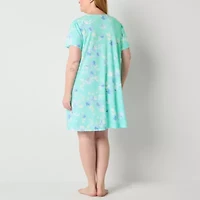 Adonna Womens Round Neck Short Sleeve Plus Nightgown