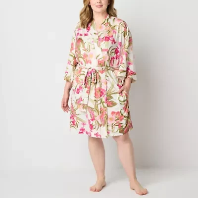 Ambrielle Womens Plus Long Sleeve Length Robe