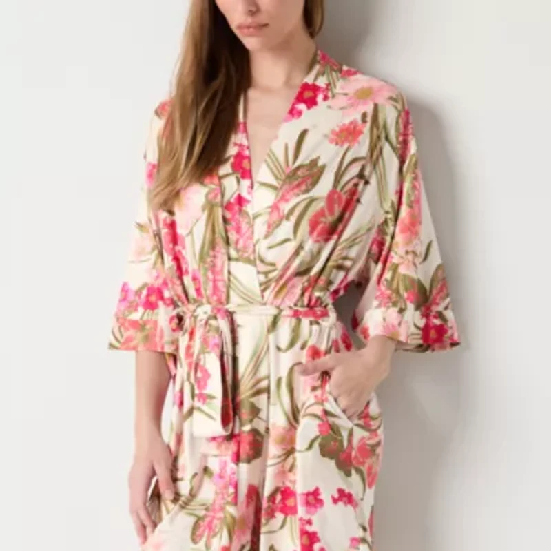 Ambrielle Womens Long Sleeve Length Robe