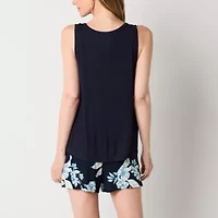 Liz Claiborne Womens V-Neck Sleeveless 2-pc. Pajama Sets