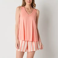 Liz Claiborne Womens V-Neck Sleeveless 2-pc. Pajama Sets
