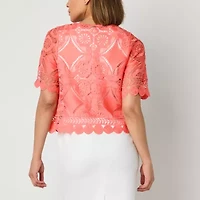 Rabbit Design Womens Round Neck Short Sleeve Shrug