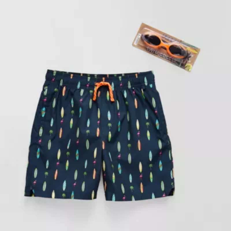 ZeroXposur Little & Big Kid Boys Above The Knee Confetti Swim Trunks
