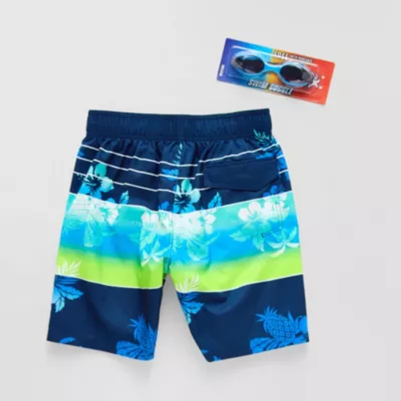 ZeroXposur At The Knee Little & Big Kid Boys Drawstring Waist Quick Dry Floral Board Shorts