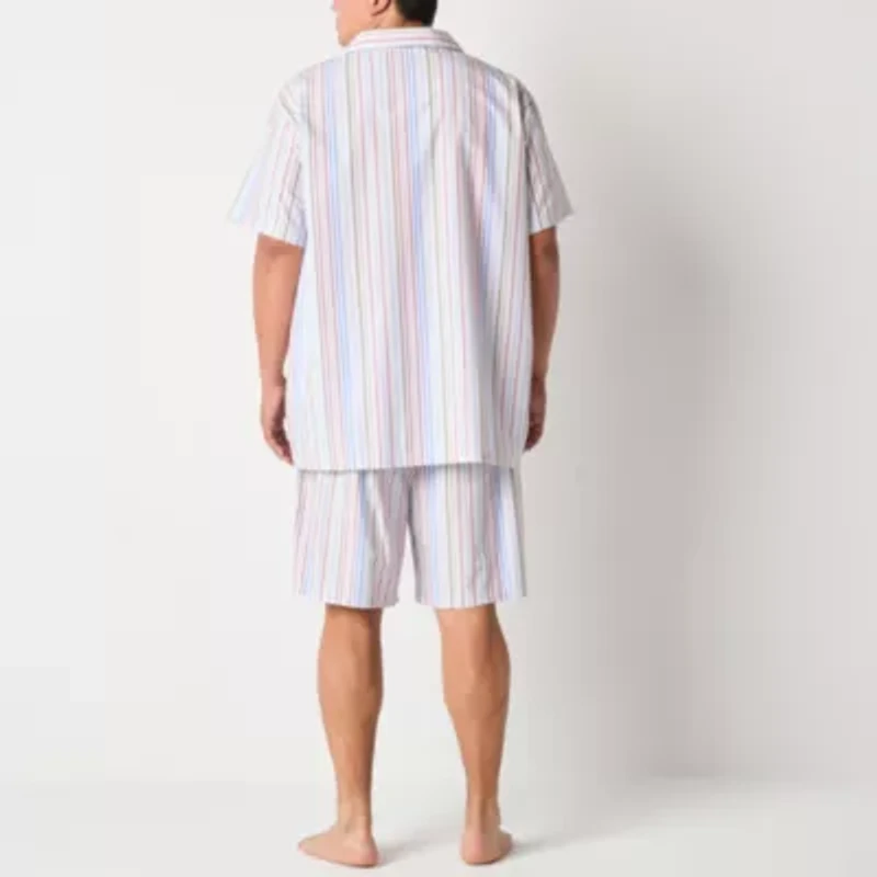 Stafford Mens Short Sleeve 2-pc. Big and Tall Pajama Sets