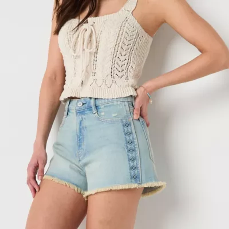 Arizona Womens 3" Highest Rise Juniors Denim Short