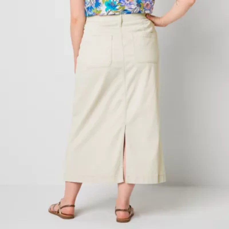 St. John's Bay Womens Mid Rise Maxi Skirt - Plus