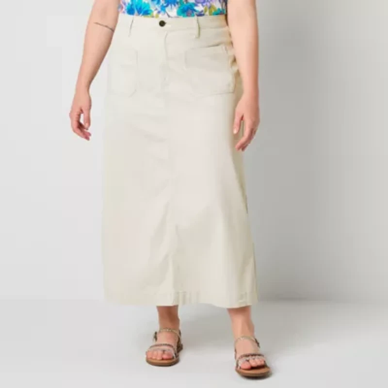 St. John's Bay Womens Mid Rise Maxi Skirt - Plus