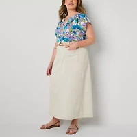 St. John's Bay Womens Mid Rise Maxi Skirt - Plus