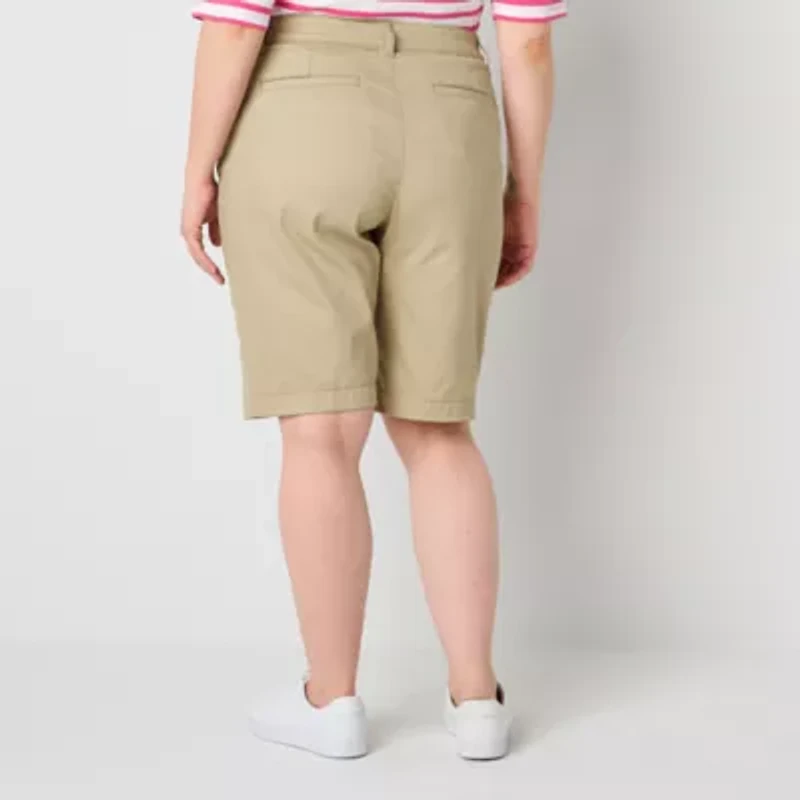 St. John's Bay Womens 11 1/2" Mid Rise - Plus Bermuda Short