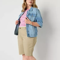 St. John's Bay Womens 11 1/2" Mid Rise - Plus Bermuda Short