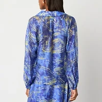 Worthington Womens Long Sleeve Blouse