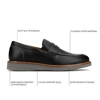 Vance Co Princeton Mens Almond Closed Toe Loafers
