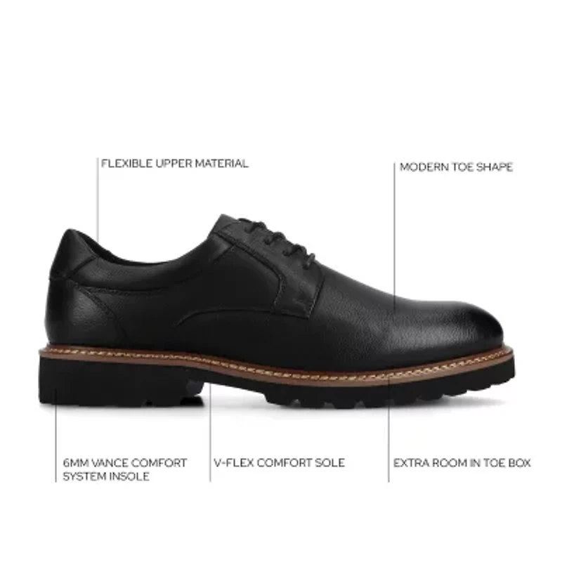 Vance Co Templeton Mens Round Closed Toe Oxford Shoes