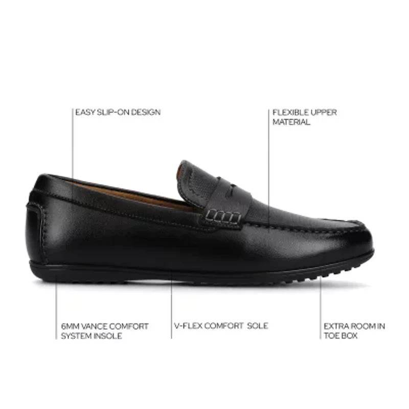 Vance Co Yates Mens Round Closed Toe Loafers