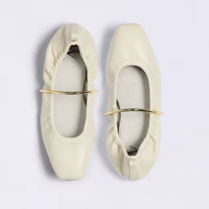 Worthington Talmond Womens Square Closed Toe Ballet Flats