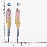 JS Jessica Simpson Gold Tone Womens Multi Color Glass Drop Earrings