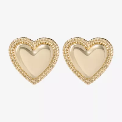 JS Jessica Simpson Gold Tone Womens Heart Drop Earrings