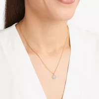 Sparkle Allure Paw Womens White Diamond Accent Pure Silver Over Bronze 18 Inch Pendant Necklace
