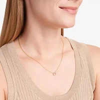 Sparkle Allure Womens White Diamond Accent Pure Silver Over Bronze Round 18 Inch Pendant Necklace