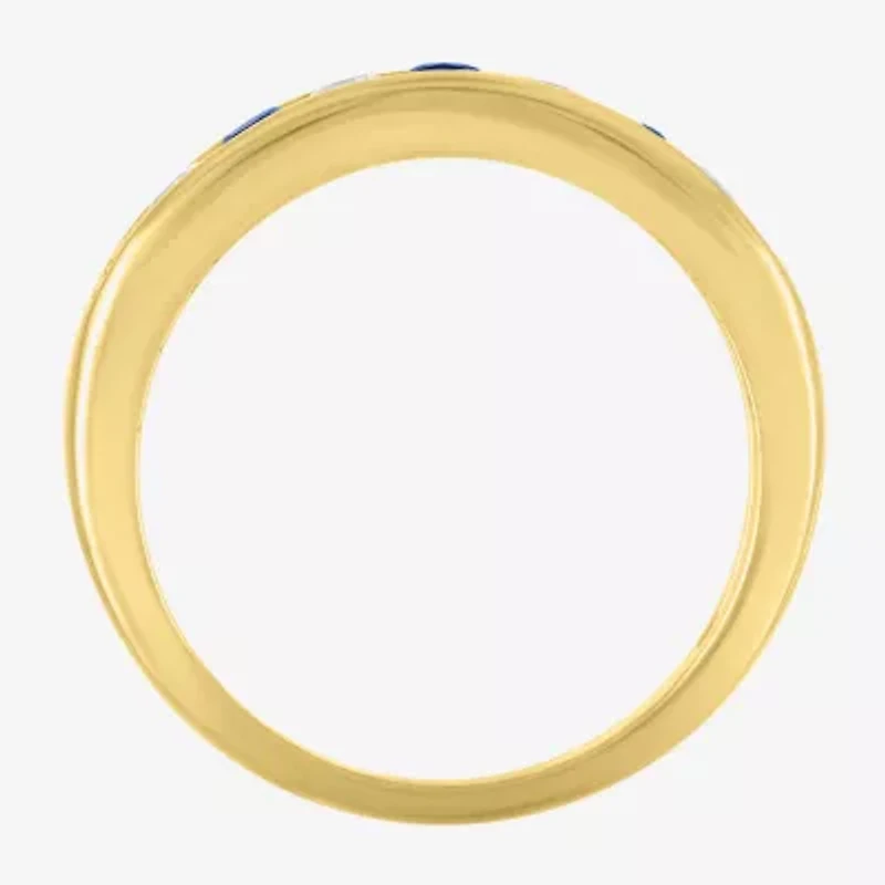 Gemstone 14K Gold Over Silver Sterling Band