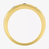 Gemstone 14K Gold Over Silver Sterling Band