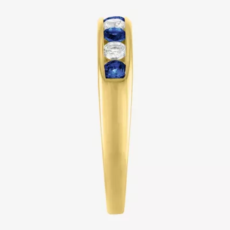 Gemstone 14K Gold Over Silver Sterling Band