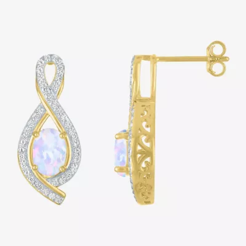 Gemstone 14K Gold Over Silver Sterling Oval Jewelry Set