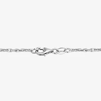 Mens Cubic Zirconia Sterling Silver Cross 24 Inch Pendant Necklace