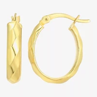 Womens 24K Gold Over Silver 20mm Oval Hoop Earrings