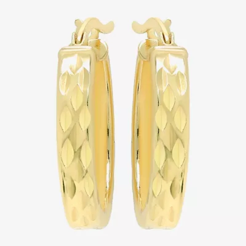 Womens 24K Gold Over Silver 20mm Round Hoop Earrings