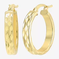 Womens 24K Gold Over Silver 20mm Round Hoop Earrings